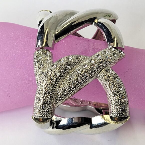 Silver Crystal Stretchy Bracelet - Picture 2 of 15